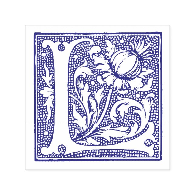 Medieval Manuscript Letter L Monogram Self-inking Stamp (Design)