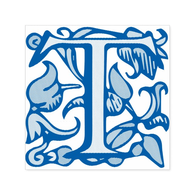 Medieval Manuscript Letter T Self-inking Stamp (Design)