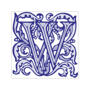 Medieval Manuscript Letter W Self-inking Stamp