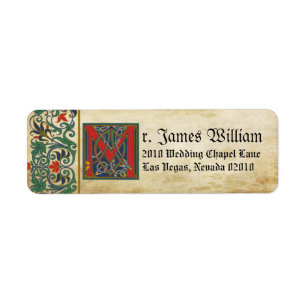 Medieval Manuscript Wedding Label