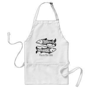 Medieval Manuscript Zodiac Pisces The Fish Standard Apron