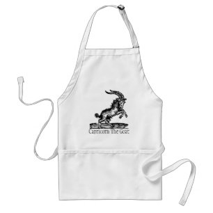 Medieval Manuscript Zodiac Symbol Capricorn Goat Standard Apron