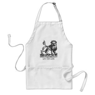 Medieval Manuscript Zodiac Symbol Leo Lion Standard Apron