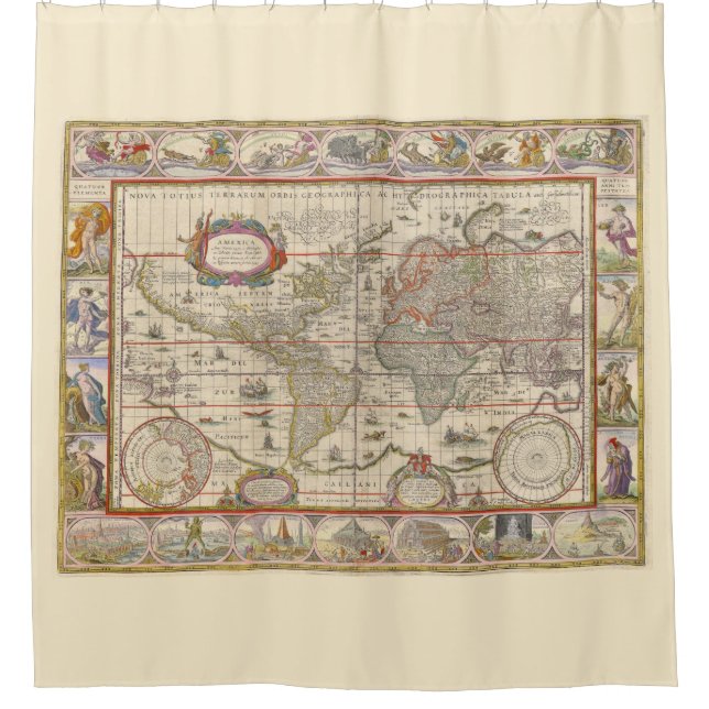 Medieval Map of the World (by Willem Blaeu) (Front)