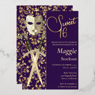 Medieval Masquerade Sweet 16 Invitation