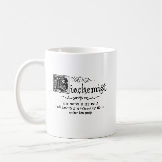 Medieval Master Biochemist  T-Shirt Coffee Mug (Left)
