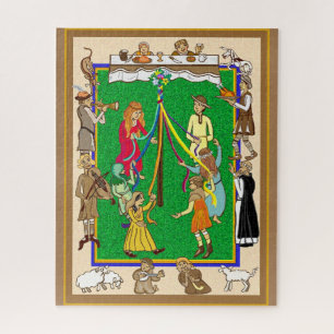 Medieval Maypole dancing jigsaw puzzle