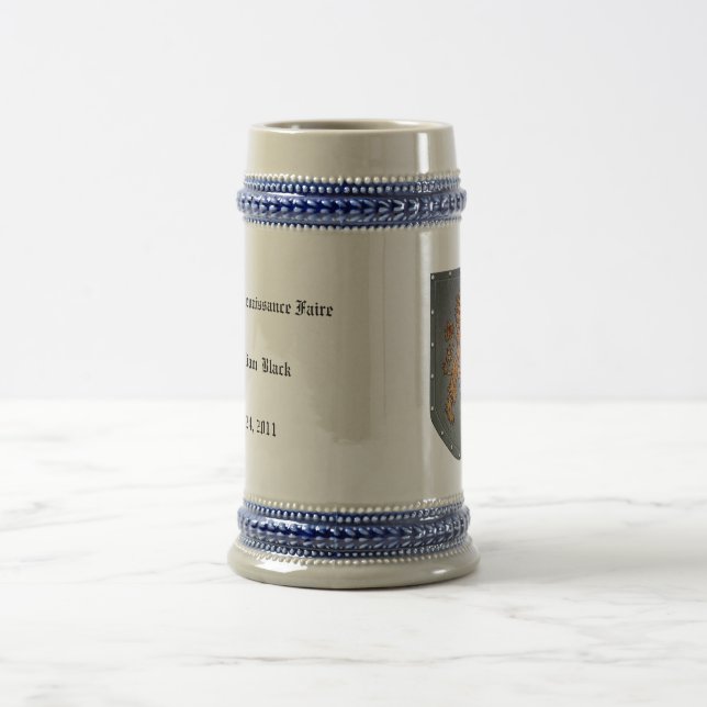 Medieval Metal Shield Lion Design Beer Stein (Center)