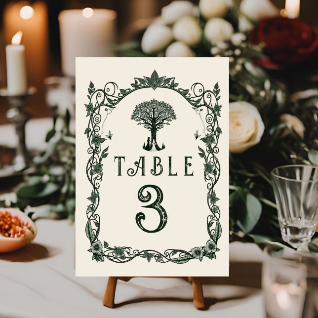 Medieval Middle Ages Engraving Fantasy Wedding  Ta Table Number (Creator Uploaded)