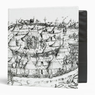 Medieval military encampment, from a book, pub. 18 binder