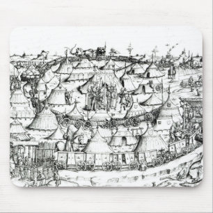 Medieval military encampment, from a book, pub. 18 mouse pad