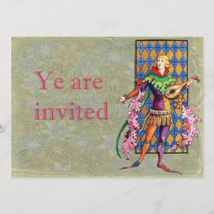 Medieval Minstrel and Lute Invitation