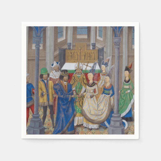 Medieval Mixed Race Wedding Painting Napkin (Front)