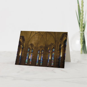 medieval monastery greeting card