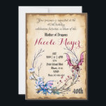 Medieval Mother of Dragon 40th Birthday Invitation<br><div class="desc">This one-of-a-king medieval-style invitation is the perfect start for an epic 40th birthday party! Perfect for dragon lovers!</div>