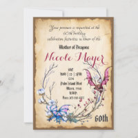 Medieval Mother of Dragon 60th Birthday Invitation