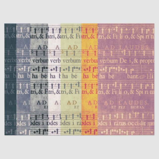 Medieval Multi-coloured Music Manuscripts Tissue Paper (Front)