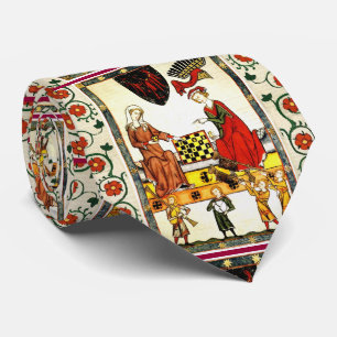 MEDIEVAL MUSIC AND MUSICIANS ,ANTIQUE MINIATURE TIE