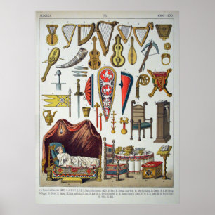 Medieval Musical Instruments, Etc. Poster