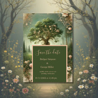 Medieval mystic fantasy engraving Save the Date