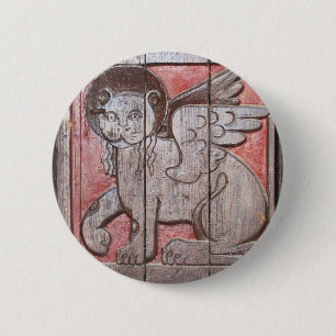 Medieval Mythological Lion - Lion Of Saint Mark 2 Inch Round Button