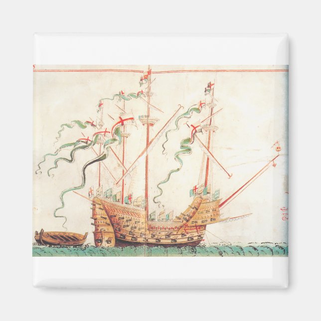 Medieval Naval Ship Magnet (Front)