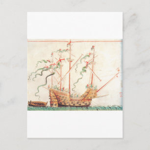 Medieval Naval Ship Postcard