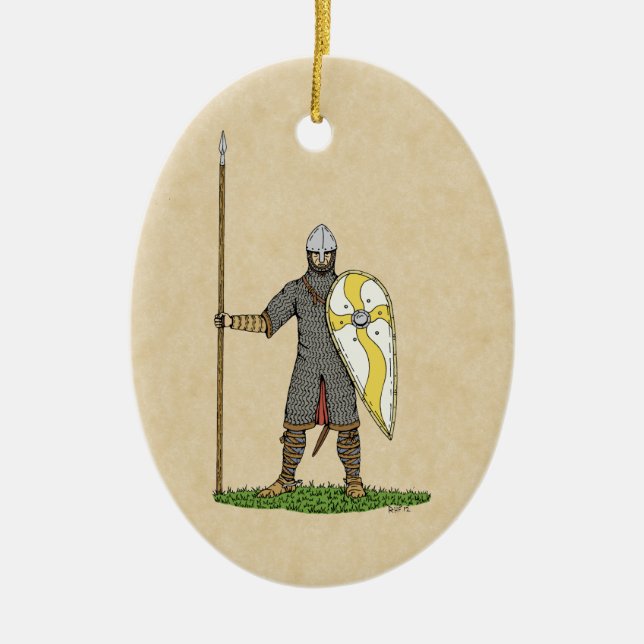 Medieval Norman Knight Circa 1066 Ceramic Ornament (Front)