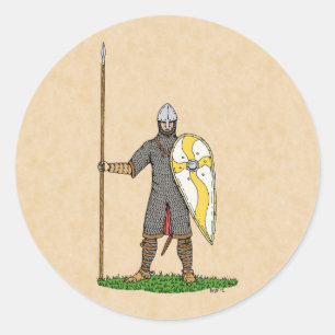 Medieval Norman Knight Circa 1066 Classic Round Sticker
