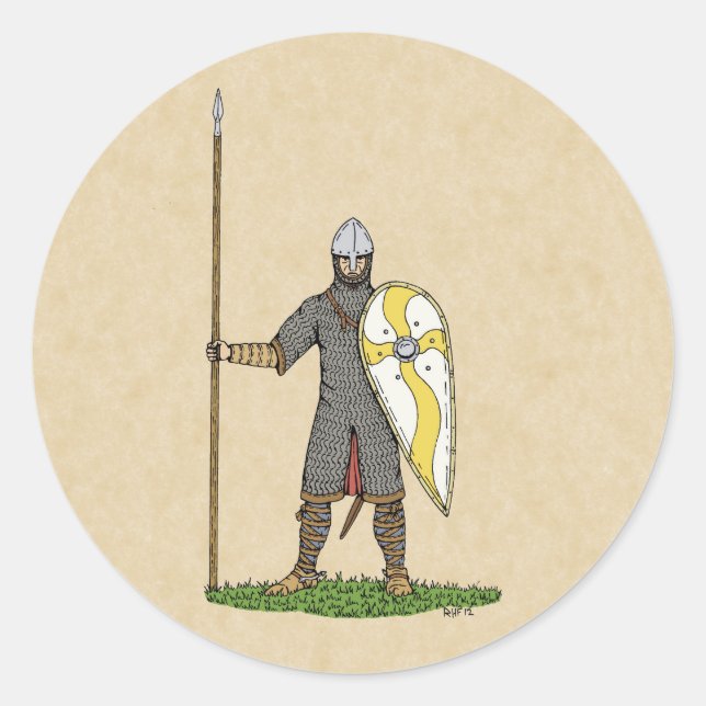 Medieval Norman Knight Circa 1066 Classic Round Sticker (Front)