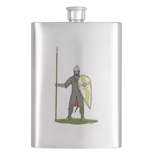 Medieval Norman Knight Circa 1066 Hip Flask (Front)