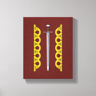 Medieval Norman Sword and Decorative Bands Canvas Print