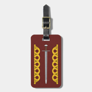 Medieval Norman Sword and Decorative Bands Luggage Tag