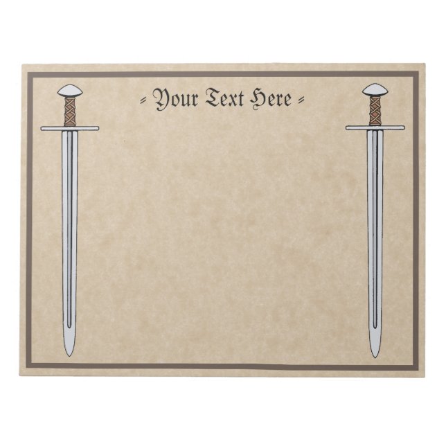 Medieval Norman Sword Notepad (Front)