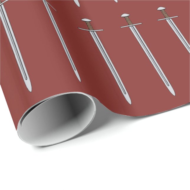 Medieval Norman Sword Wrapping Paper (Roll Corner)