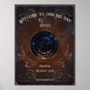 Medieval old book magician fantasy event poster