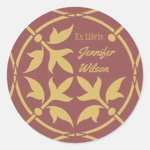 Medieval ornament Bookplate Ex Libris CC0086 Classic Round Sticker