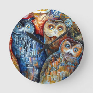 Medieval owls round clock