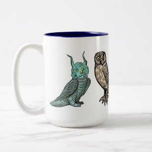 Medieval Owls Two-Tone Coffee Mug