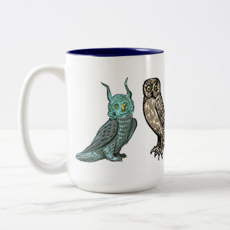 Medieval Owls Two-Tone Coffee Mug