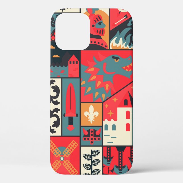 Medieval pattern seamless design. Decoration texti Case-Mate iPhone Case (Back)