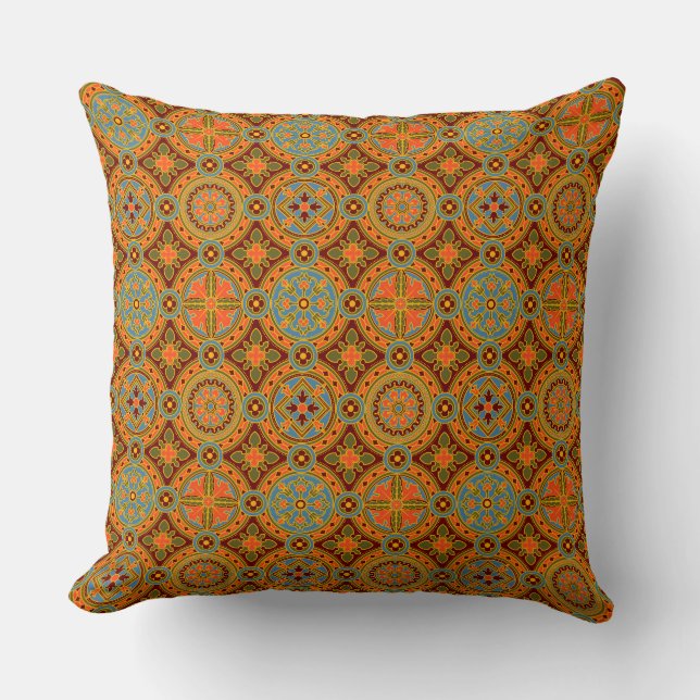 Medieval Pattern Throw Pillow (Front)