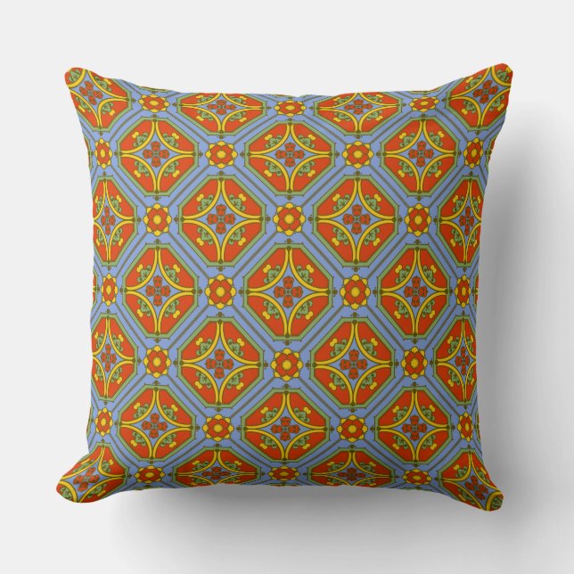 Medieval Pattern Throw Pillow (Front)