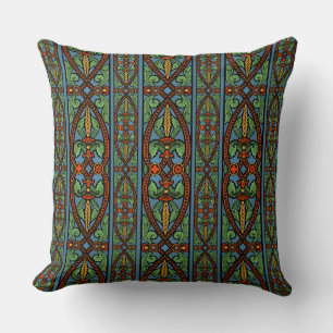 Medieval Pattern Throw Pillow VIII