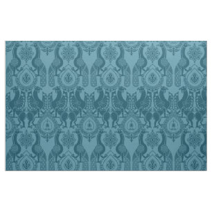 Medieval Peacocks and Dragons, Peacock Blue Fabric