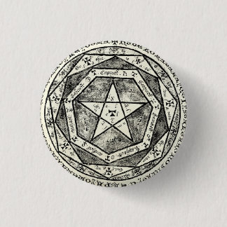 Medieval pentagram 1 inch round button