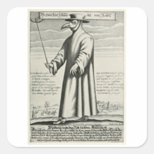 Medieval Plague Doctor Square Sticker