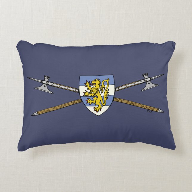 Medieval Poleaxes and Shield Accent Pillow (Front)