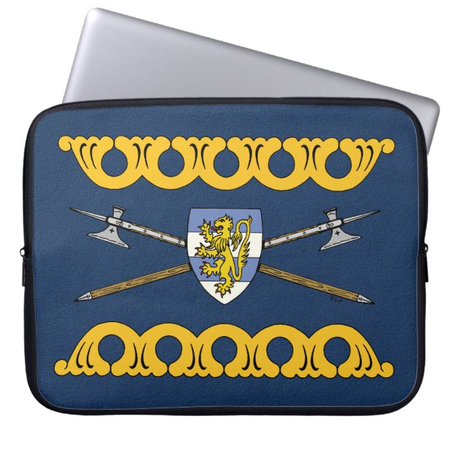 Medieval Poleaxes and Shield Laptop Sleeve (Front)