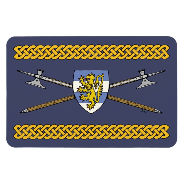 Medieval Poleaxes and Shield Magnet (Horizontal)